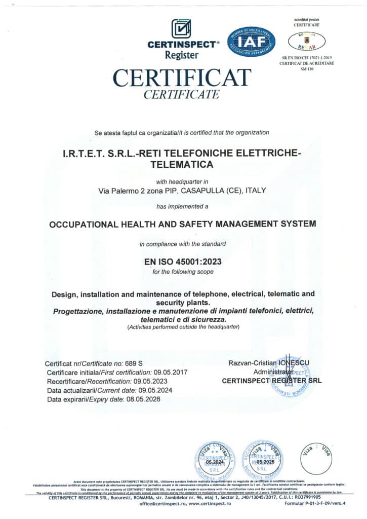 Certificate 45001 S1